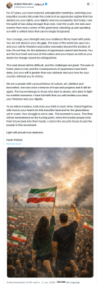 Screenshot 2026-01-12 at 21-49-51 FARAH PAHLAVI - فرح پهلوی auf X „For 47 years you have endured unimaginable hardships watching your beautiful country fall under the control of an oppressive regime that has denied you your r[...].png