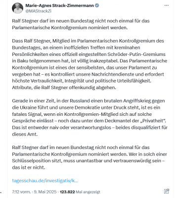 Screenshot 2025-05-09 at 19-18-05 (1) Marie-Agnes Strack-Zimmermann auf X „Ralf Stegner darf im neuen Bundestag nicht noch einmal für das Parlamentarische Kontrollgremium nominiert werden. Dass Ralf Stegner Mitglied im Parlam[...].png